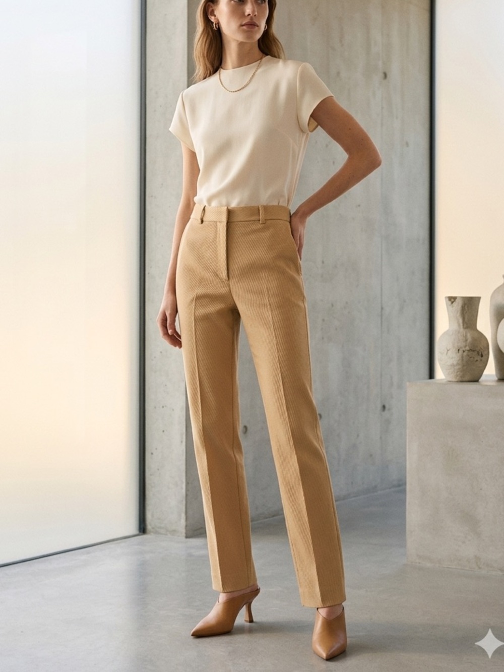 NWT Victoria Beckham "Bold Diagonal" Cotton Trousers - US 8 (UK 12)